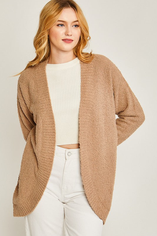 Fluffy Cardigan - Khaki - Hope + Freya