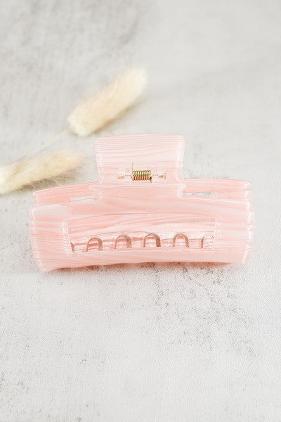 Glossy Rectangle Claw Clip - Pink - Hope + Freya