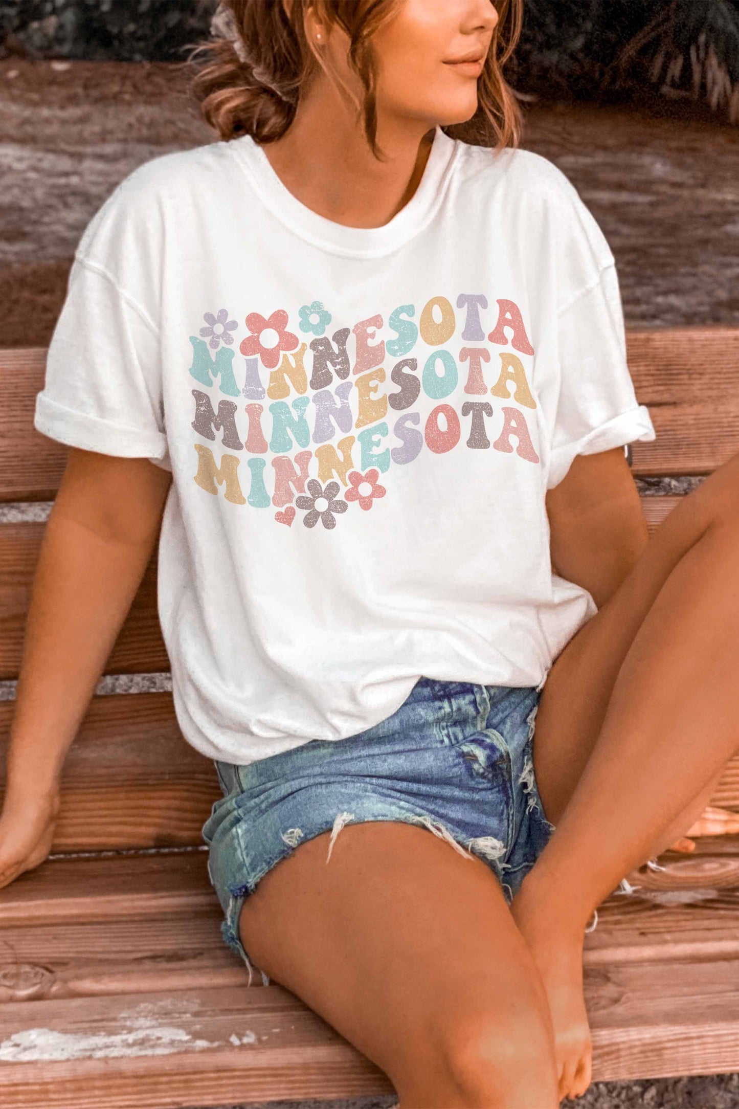 Minnesota Groovy Tee - White