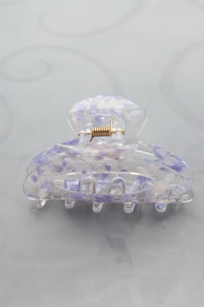 Glossy Splatter Oval Claw Clip - Lavender - Hope + Freya