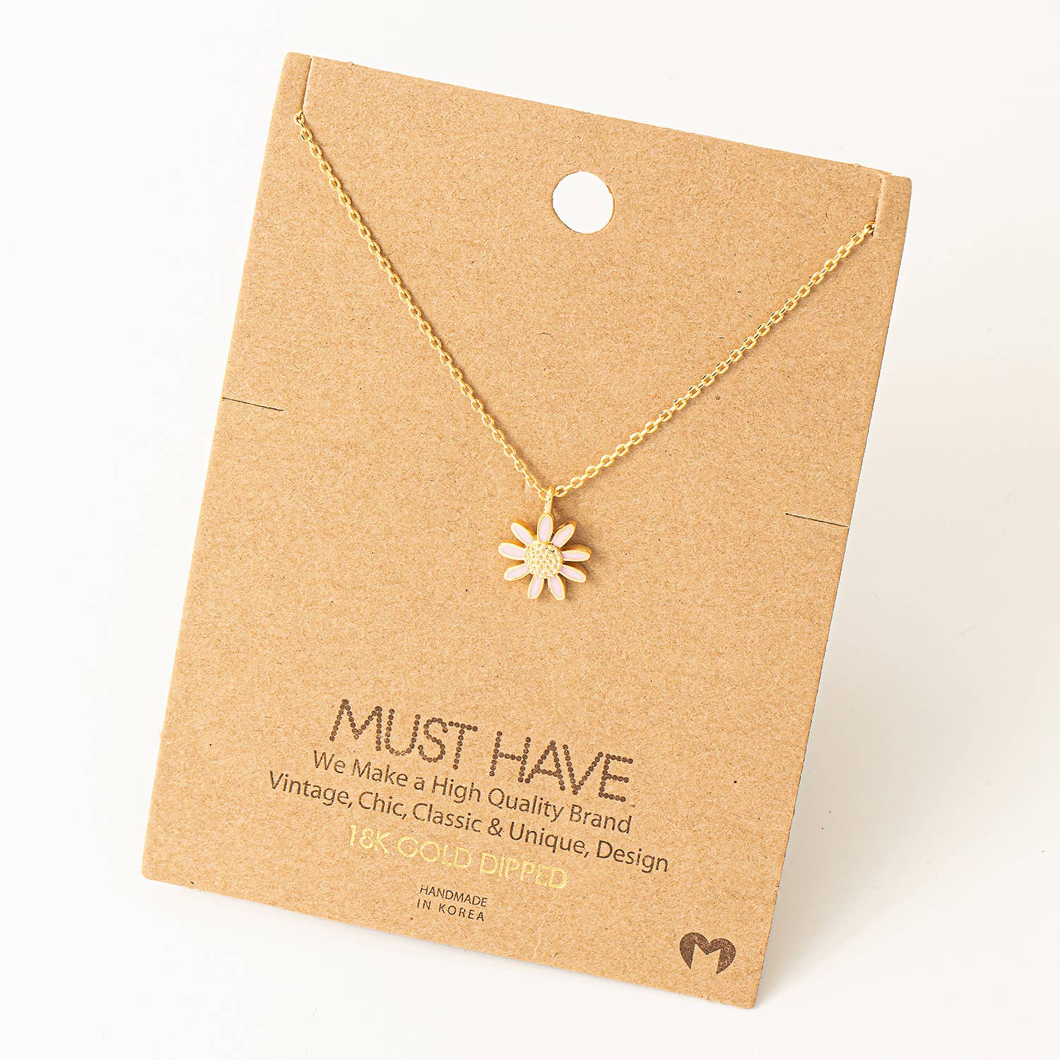 Dainty Daisy Flower Pendant Necklace - Hope + Freya