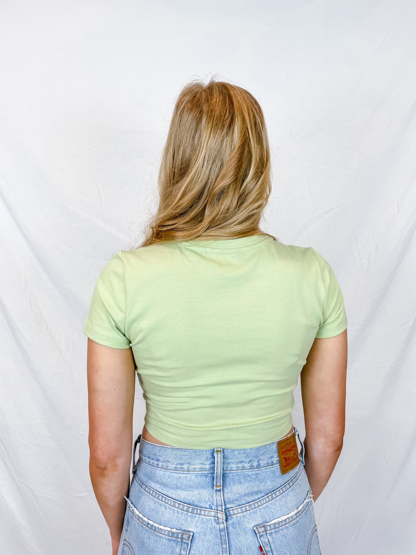 Act Casual Cropped Tee - Pastel Green - Hope + Freya