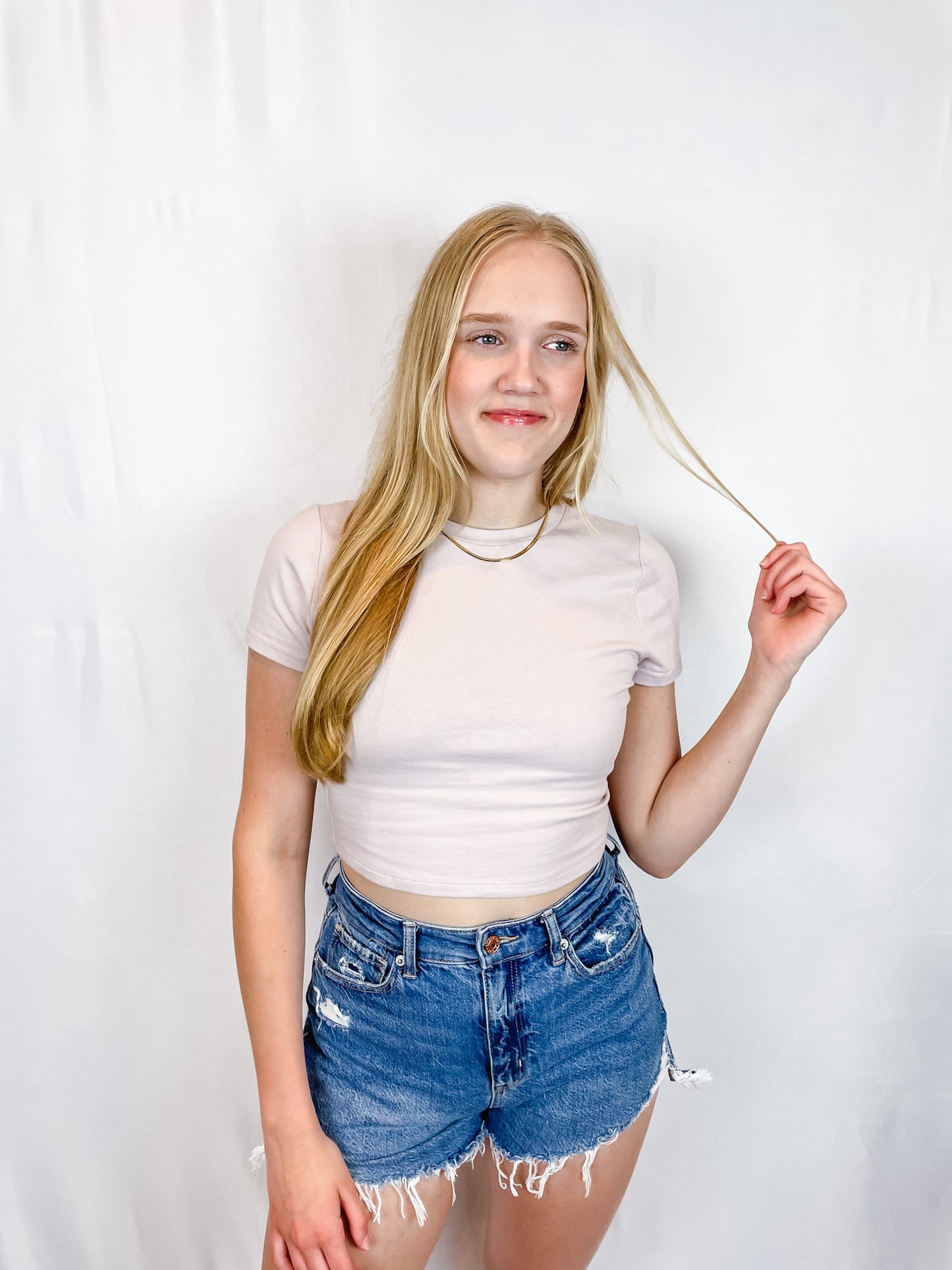 Act Casual Cropped Tee - Pastel Violet - Hope + Freya