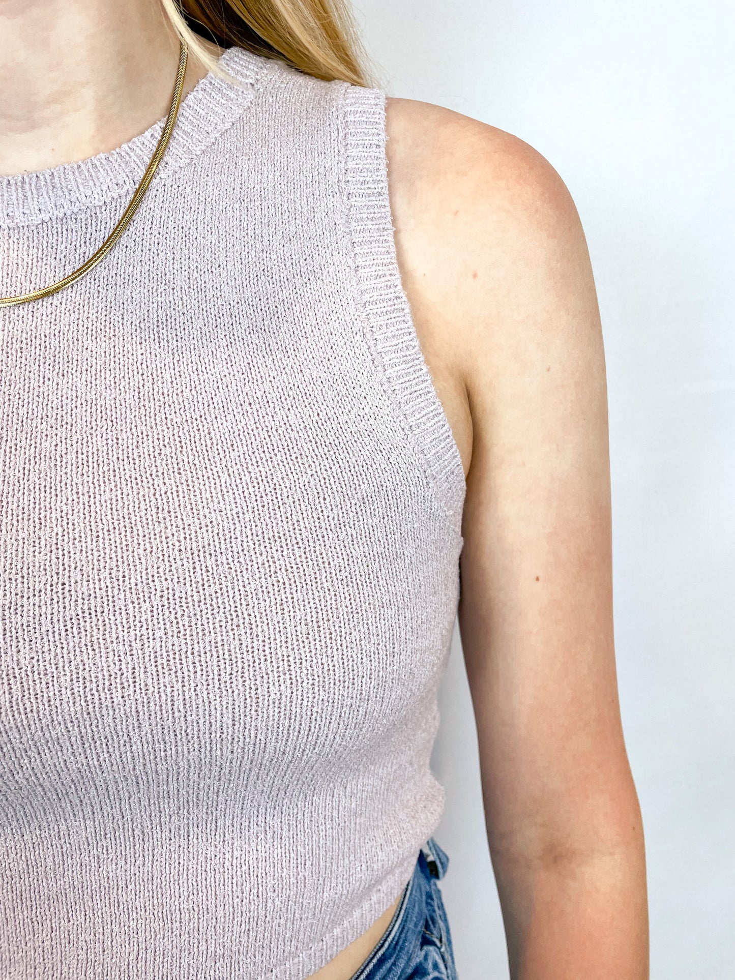 All That Cropped Sweater Tank - Pastel Violet - Hope + Freya