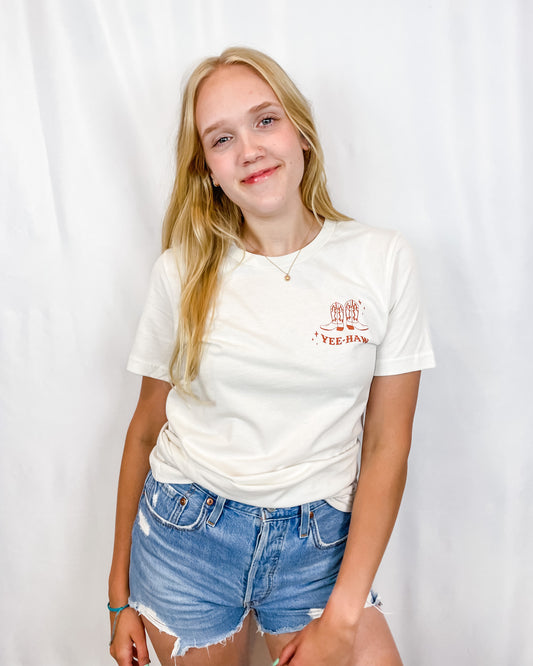 Yee-Haw Graphic Tee - Vintage White - Hope + Freya