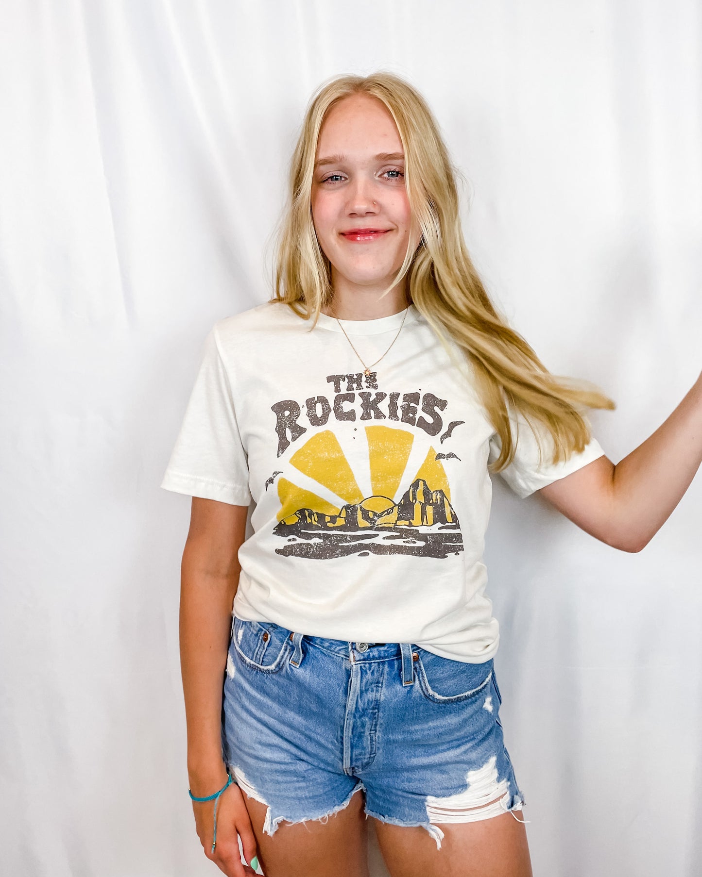 The Rockies Graphic Tee - Vintage White - Hope + Freya