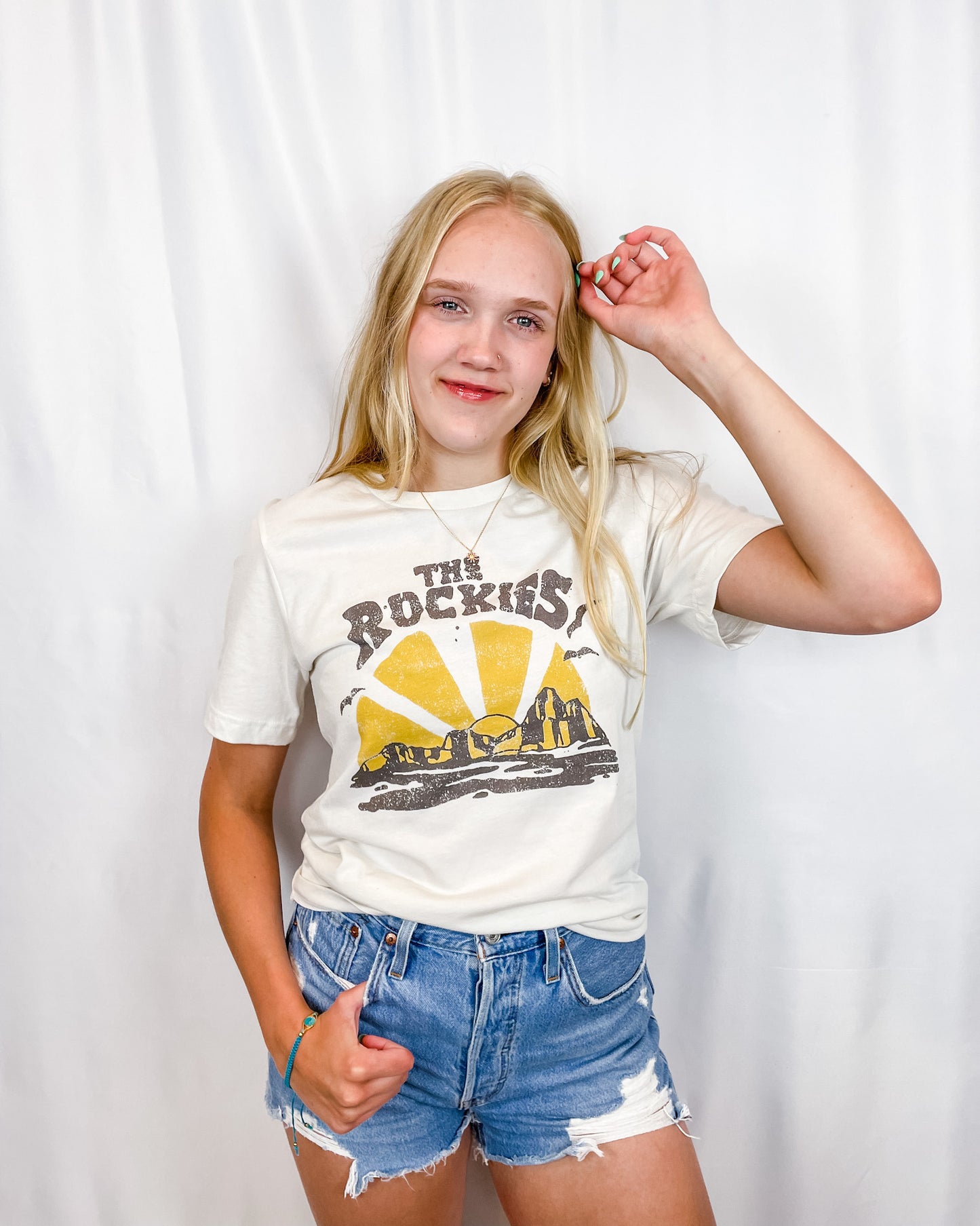 The Rockies Graphic Tee - Vintage White - Hope + Freya