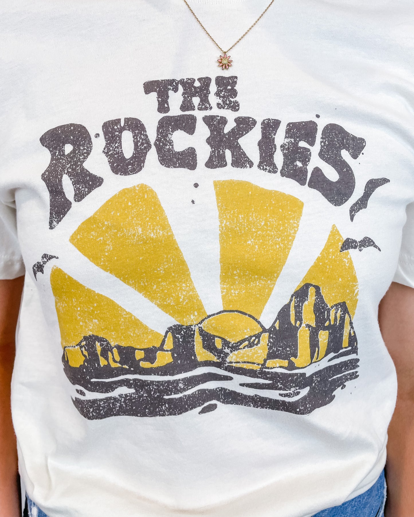 The Rockies Graphic Tee - Vintage White - Hope + Freya