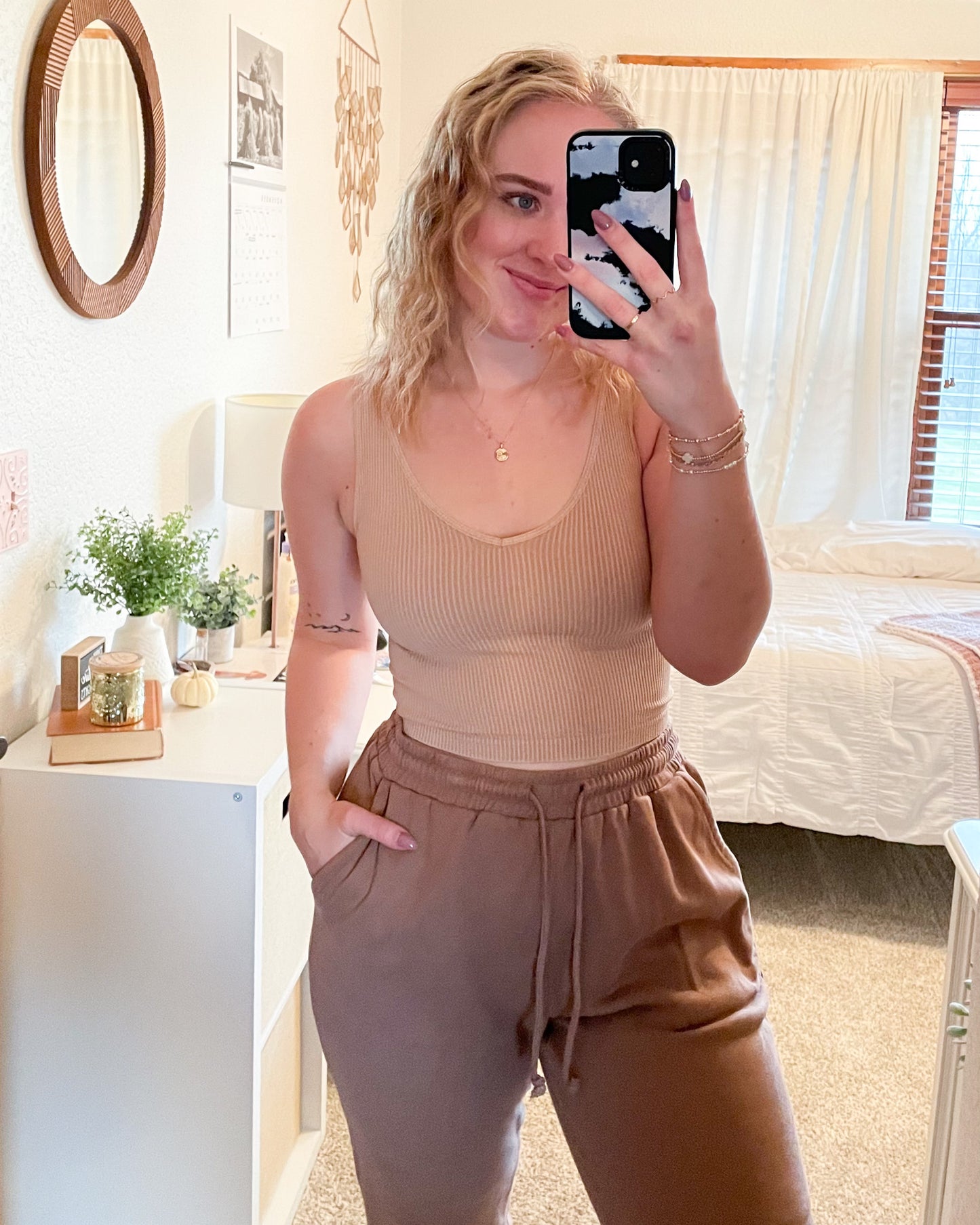 Vintage V-Neck Crop Top - Vintage Beige - Hope + Freya