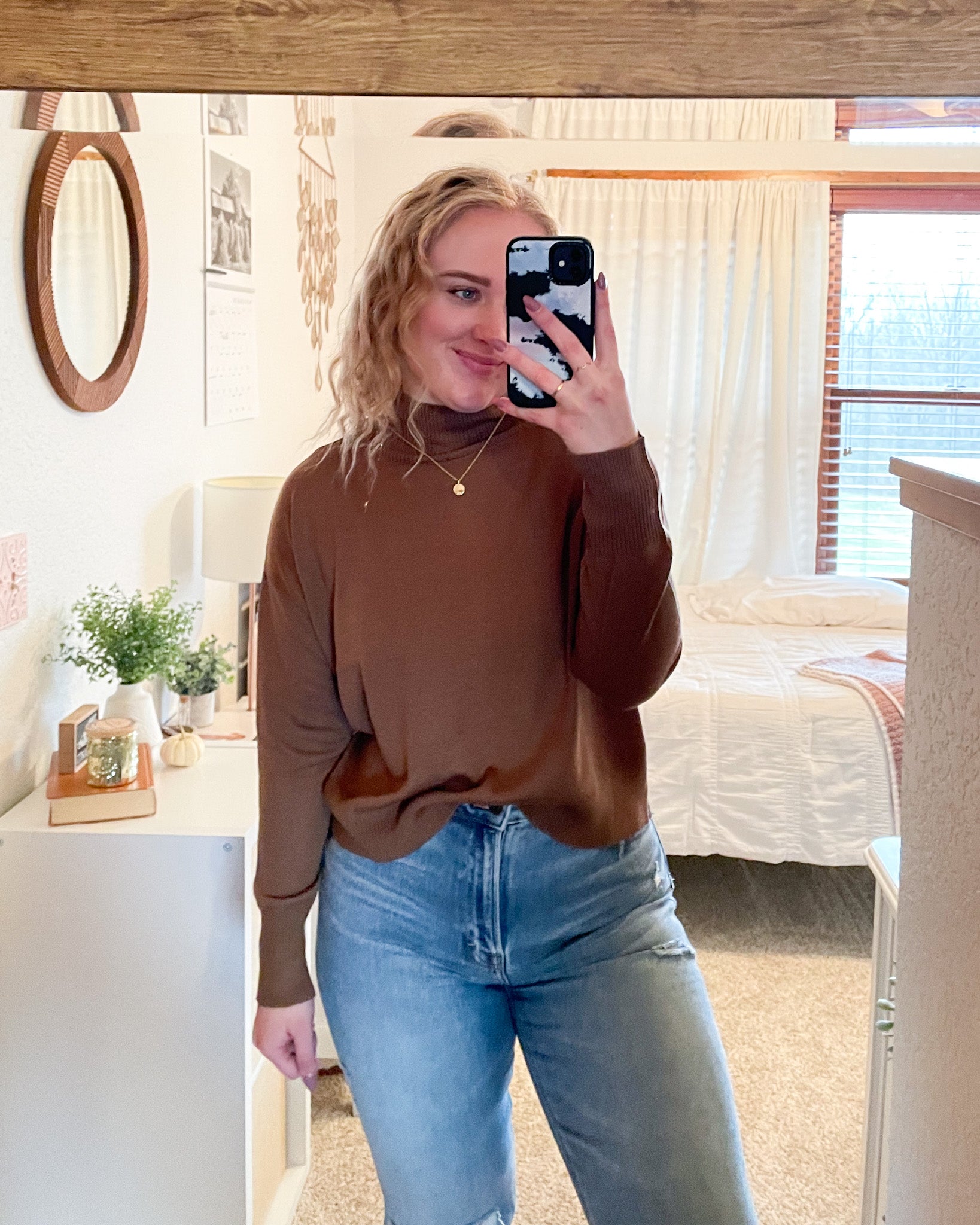 Whole Hearted Mock Neck Sweater - Tiramisu - Hope + Freya