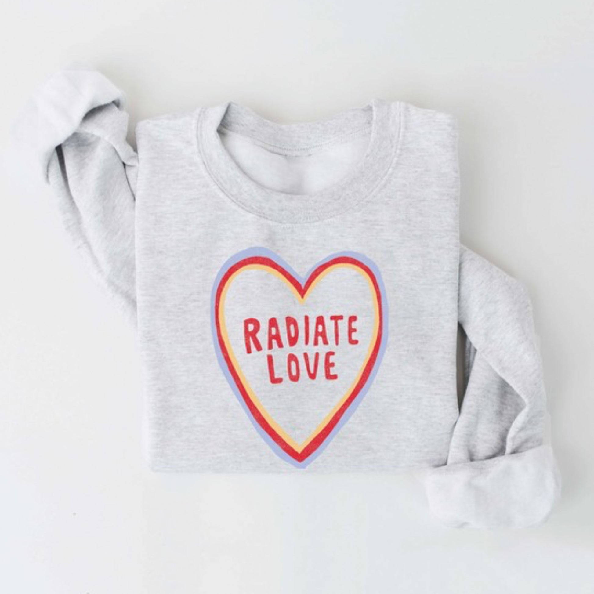 Radiate Love Crewneck Sweatshirt - White Heather - Hope + Freya