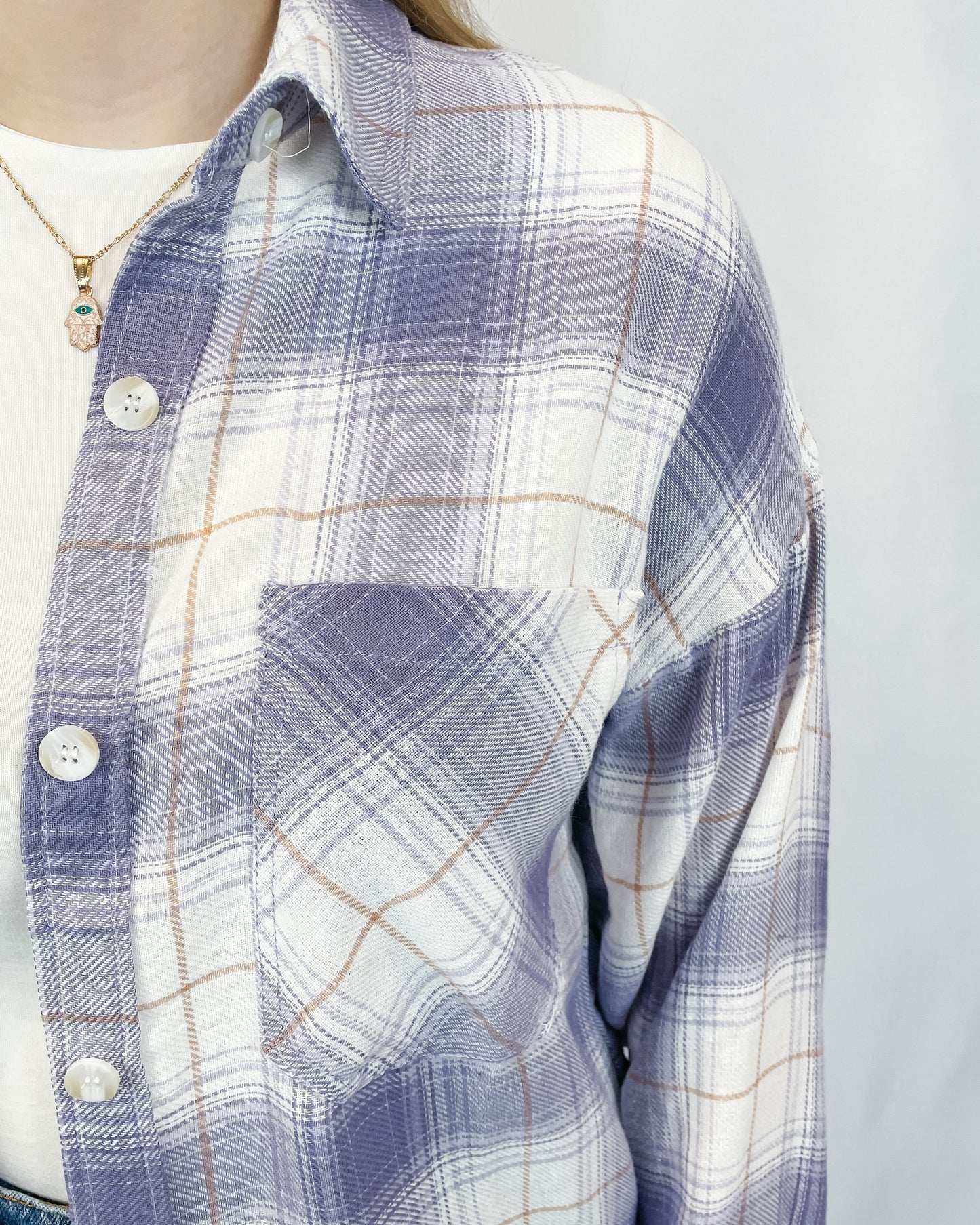 Lavender Haze Plaid Shirt - Lavender - Hope + Freya