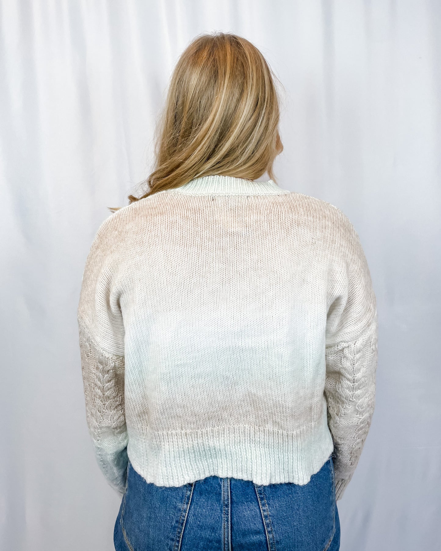 Gradient Cable Knit Sweater - Khaki - Hope + Freya