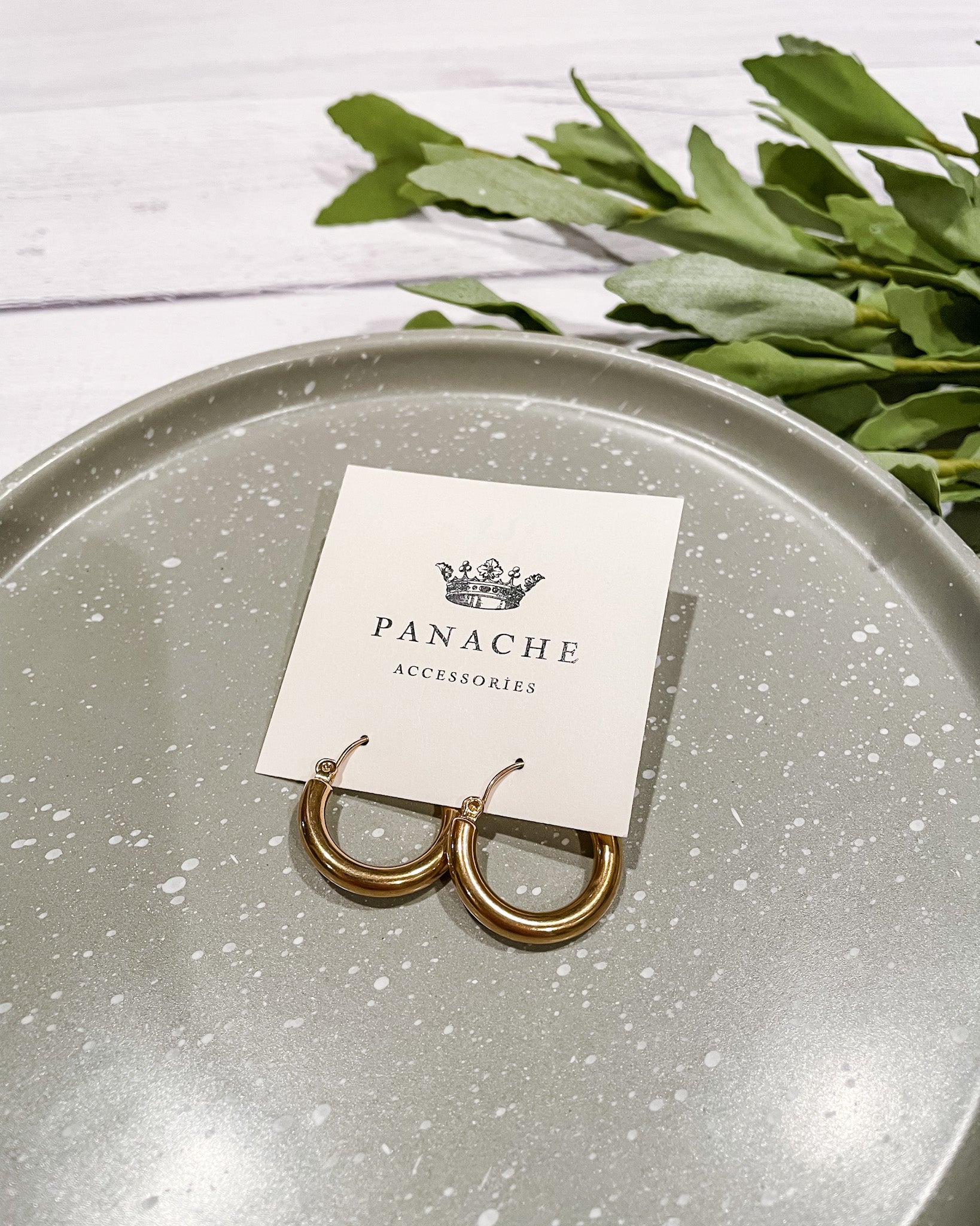 Small Chunky Hoop Earrings - Gold - Hope + Freya