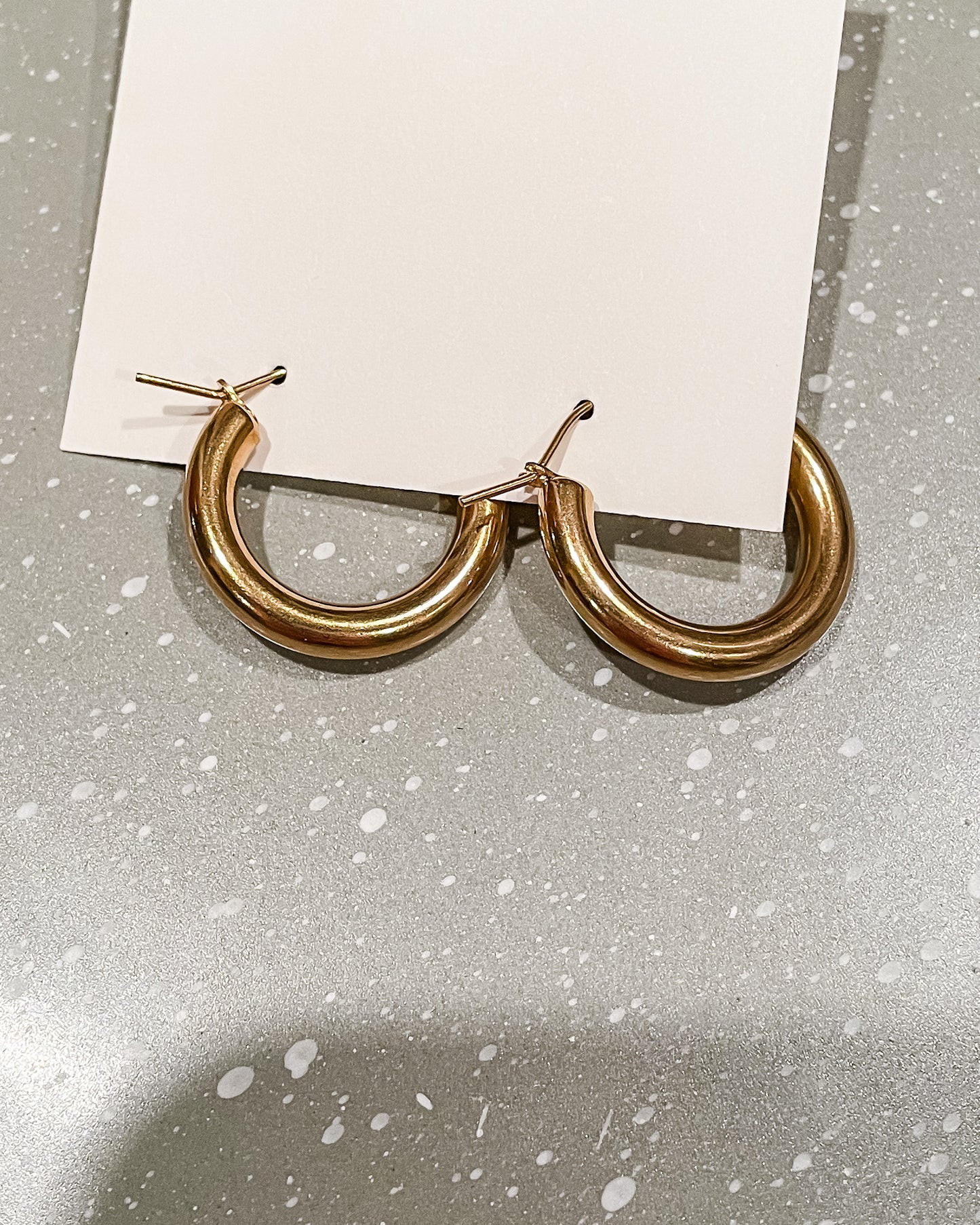 Small Chunky Hoop Earrings - Gold - Hope + Freya