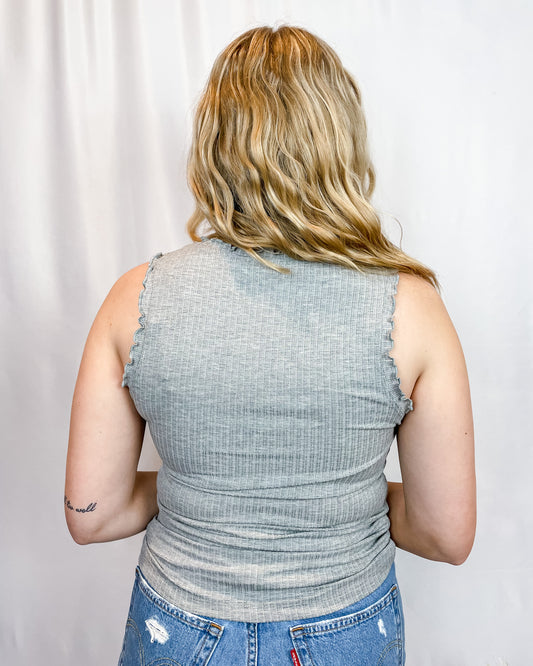 Perfect Timing Ruffle Tank - H Grey - Hope + Freya