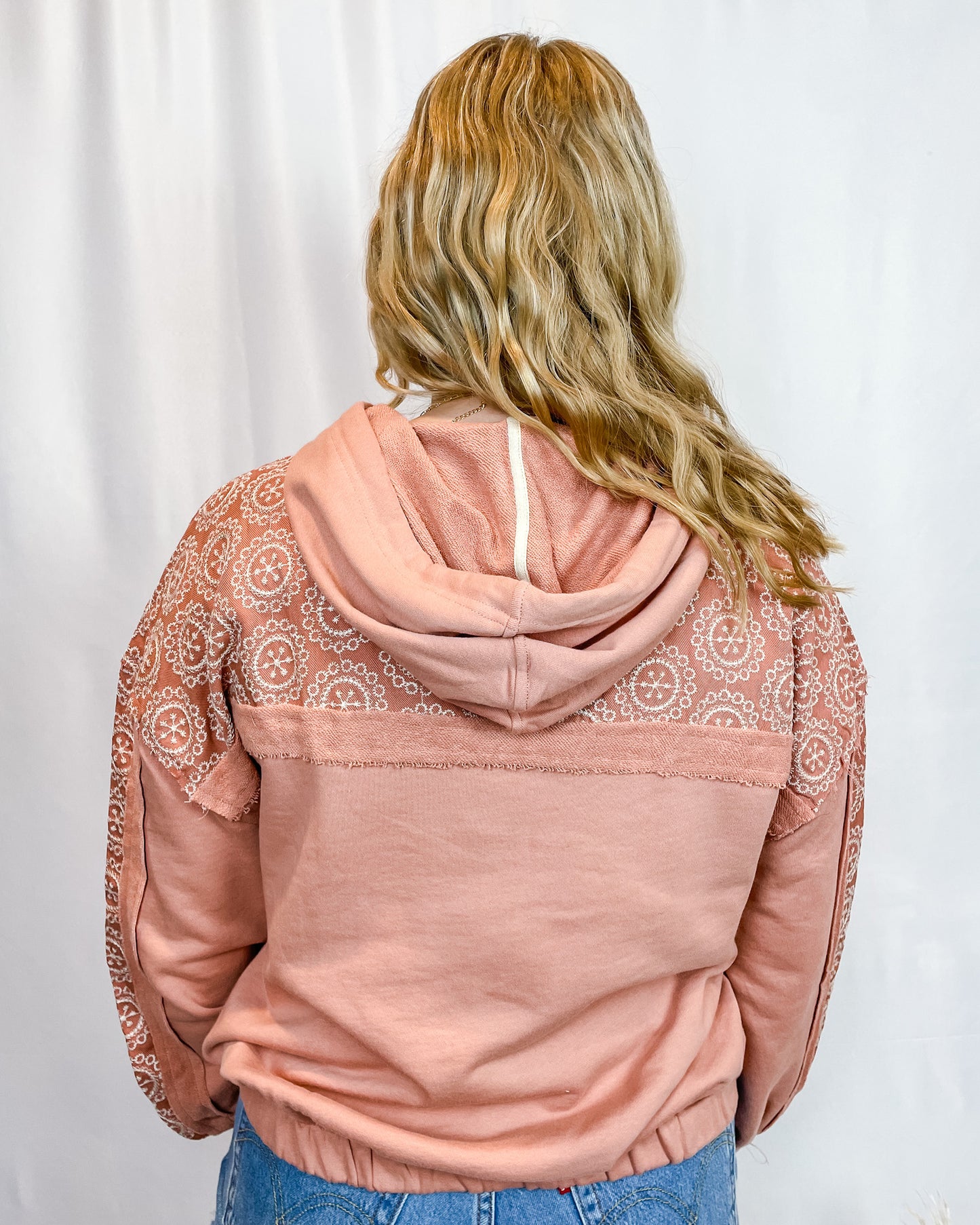 Embroidered Shoulder Hoodie - Dusty Ginger - Hope + Freya