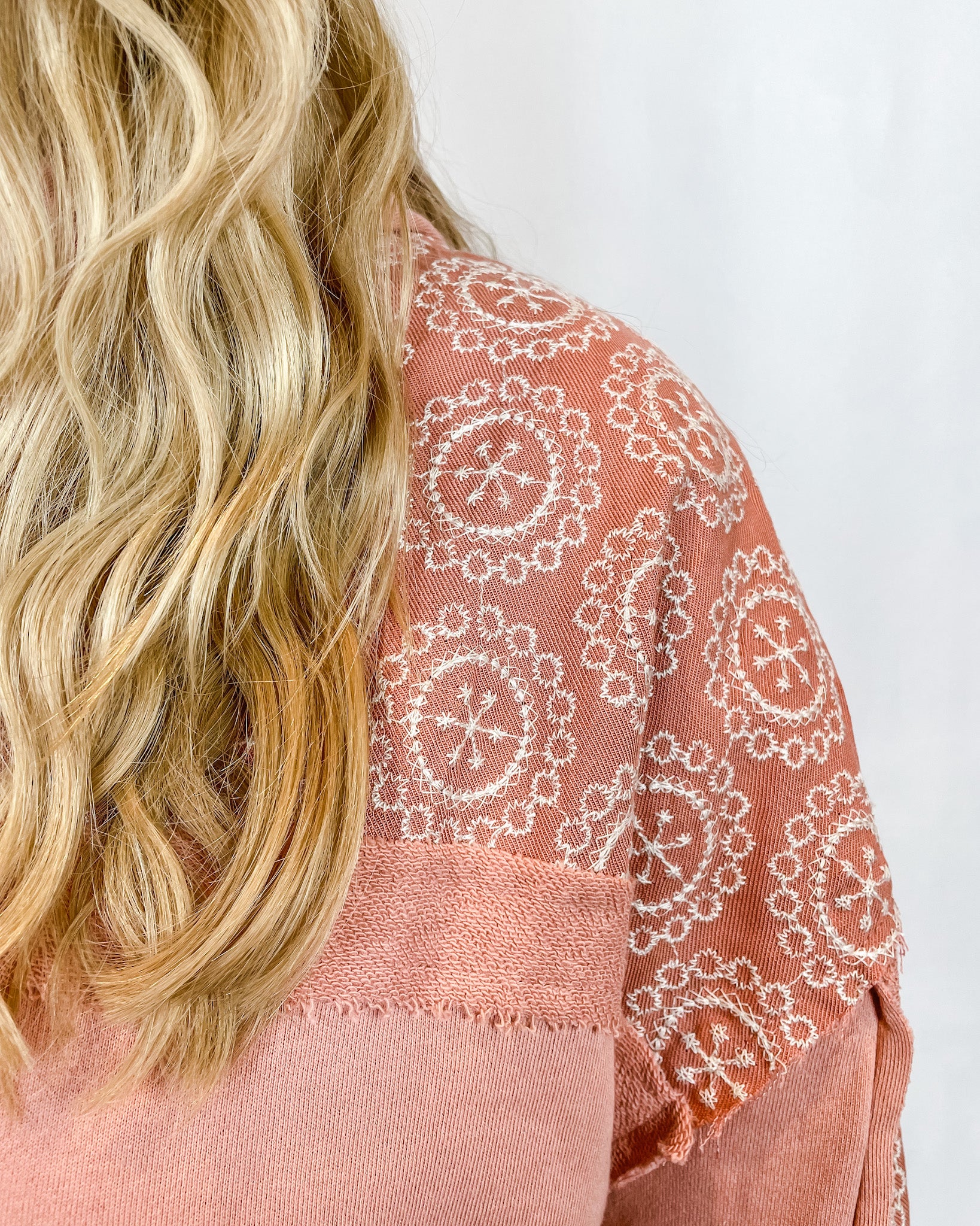 Embroidered Shoulder Hoodie - Dusty Ginger - Hope + Freya