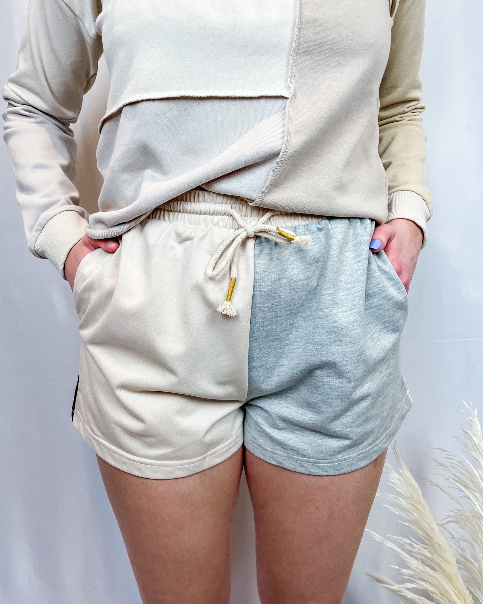 Color Block Shorts - Cream Multi - Hope + Freya