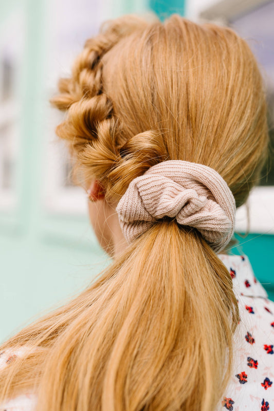 Oatmeal Sweater Scrunchie - Hope + Freya