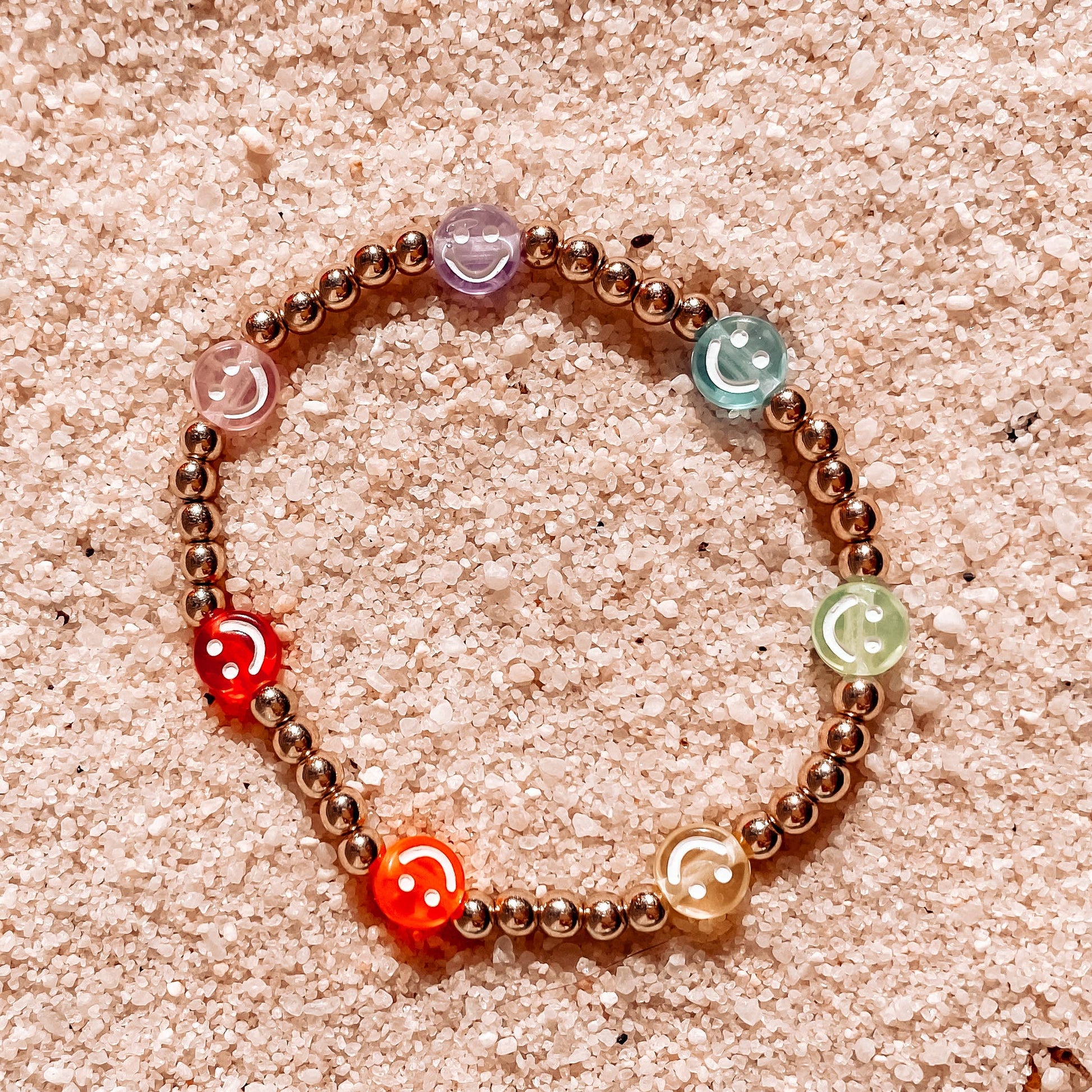 Translucent Rainbow Smiley Bracelet - Multicolor - Hope + Freya