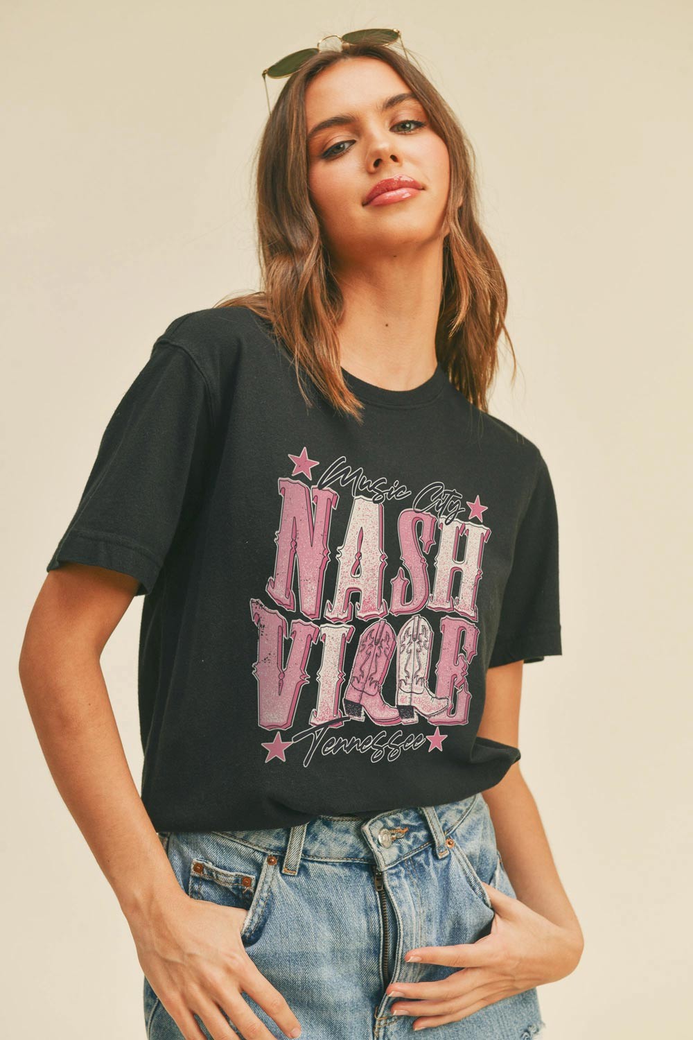 Nashville Music City Graphic Tee - Black